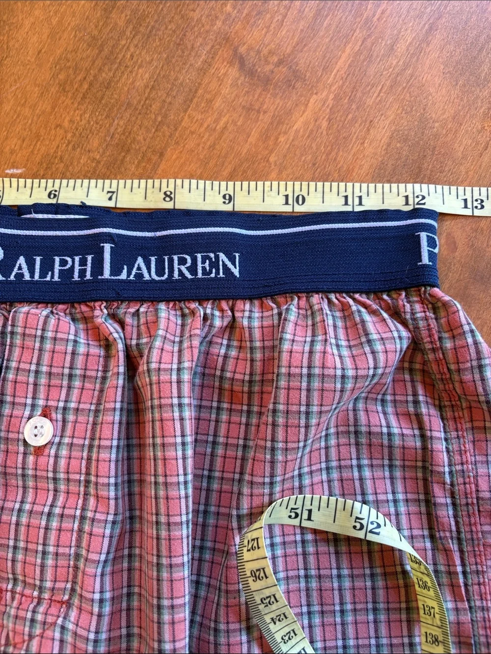Polo by Ralph Lauren Muted Red and Blue Plaid Boxer Shorts, S